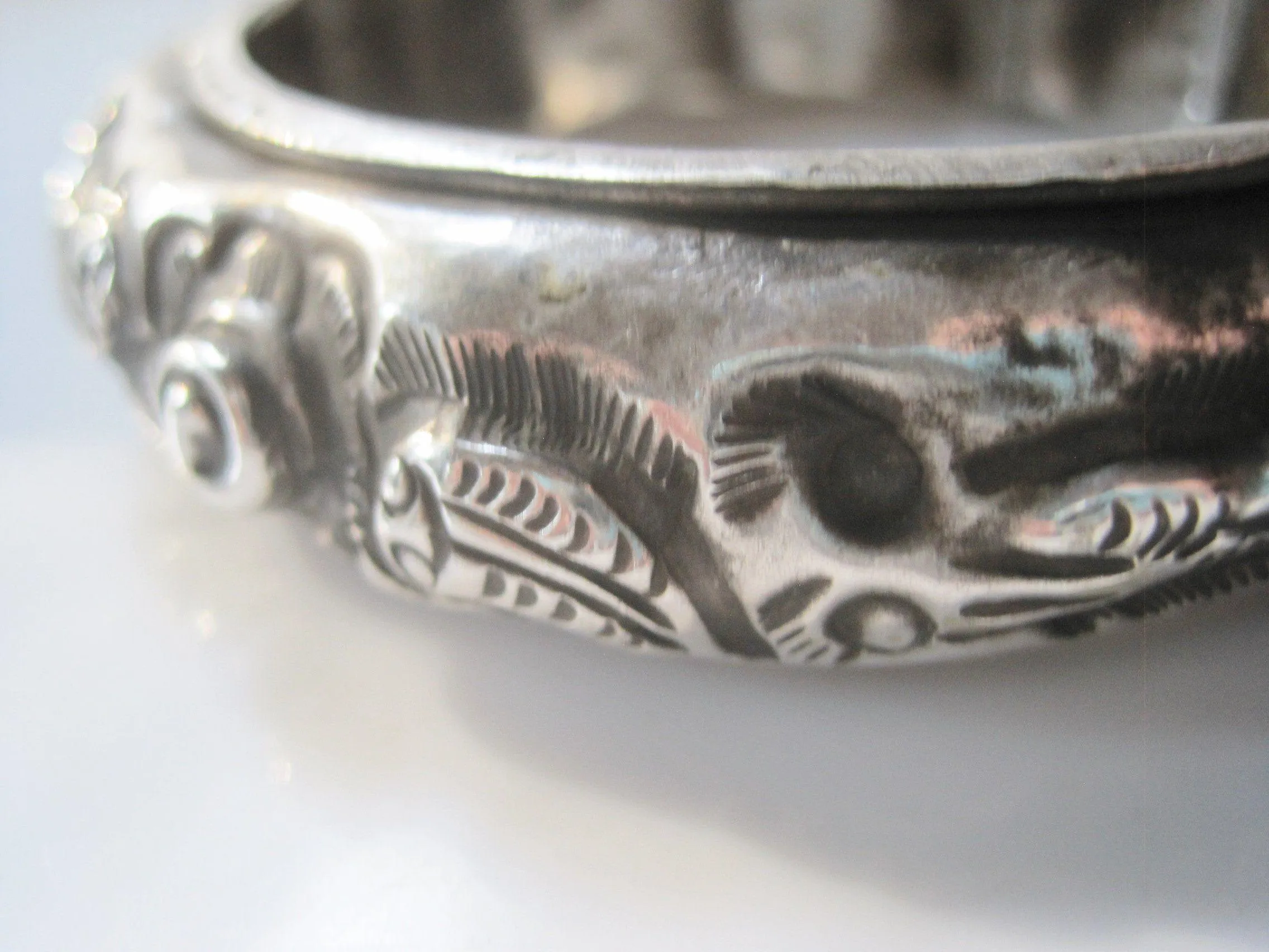 Vintage Miao Chinese Minority Silver Bracelet with Fish Motif