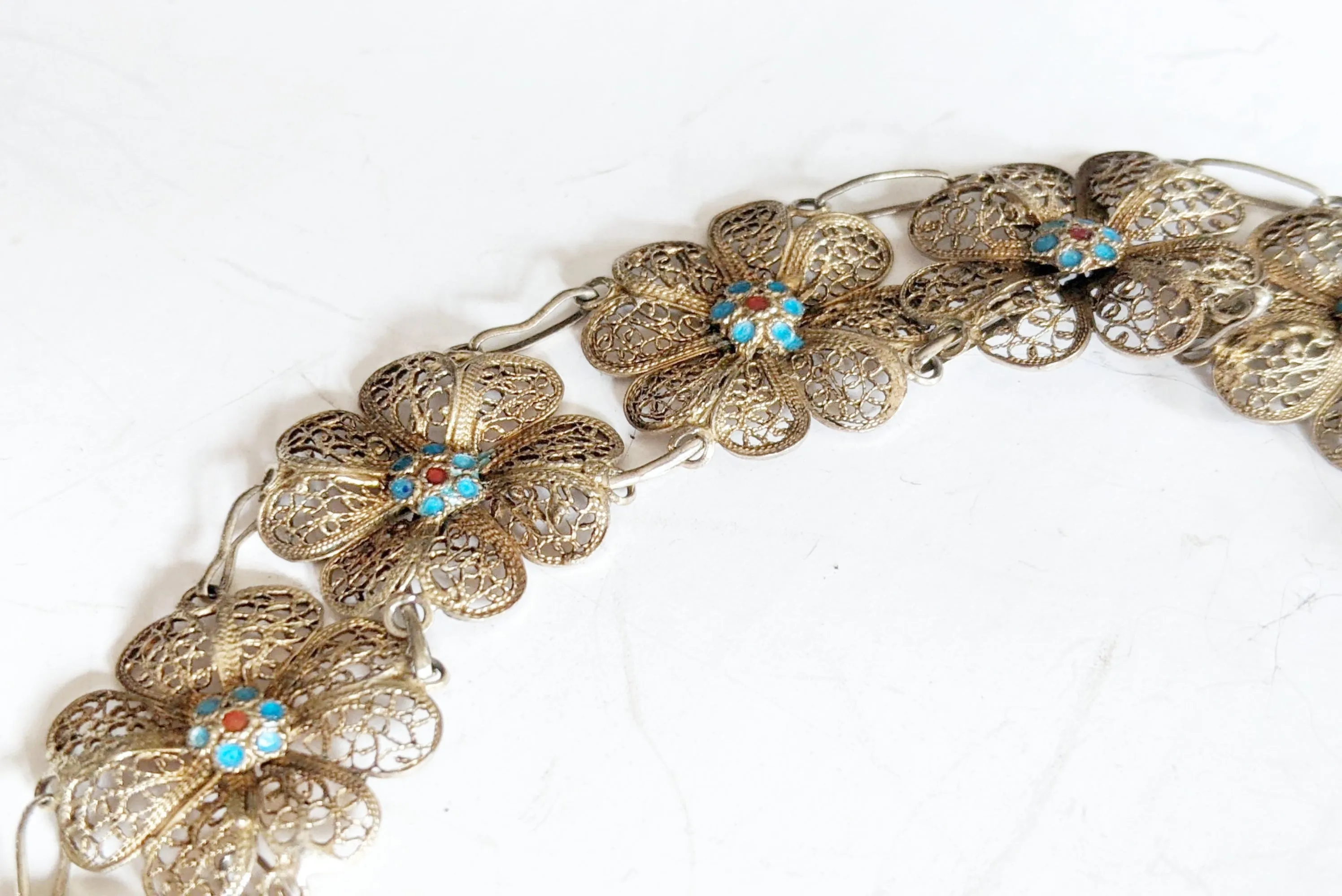 Vintage Topazio Fine Vermeil Filigree Bracelet from Portugal