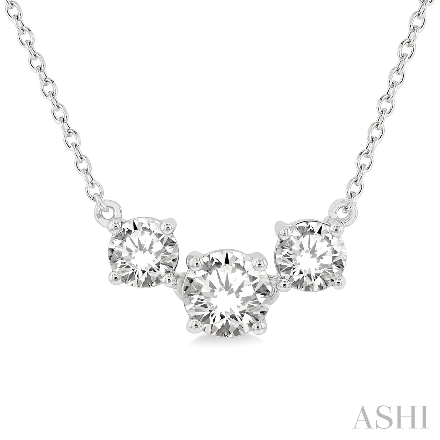 White Gold Diamond Station Necklace