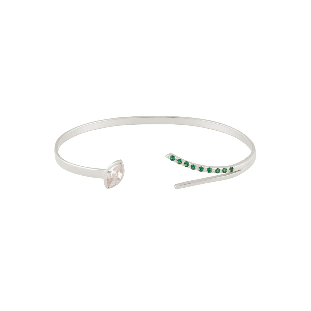 White Tear Diamond Bangle